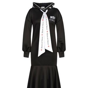 MAISON9  BLACK HOODIE DRESS with RHINESTONE detail